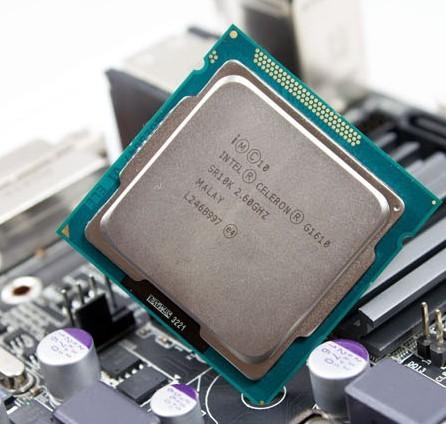 Close-up of CPU pins and packaging design