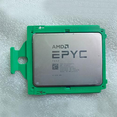 Data center server rack with AMD EPYC processors running workloads