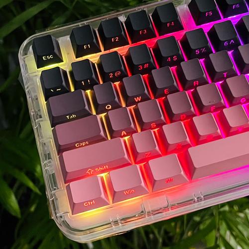 Detailed view of mechanical keyboard switches and layout