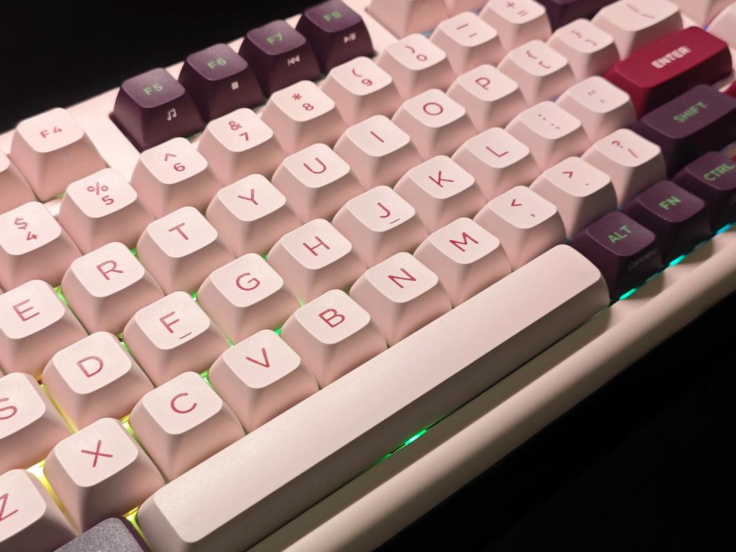 Colorful mechanical keyboard on desk setup