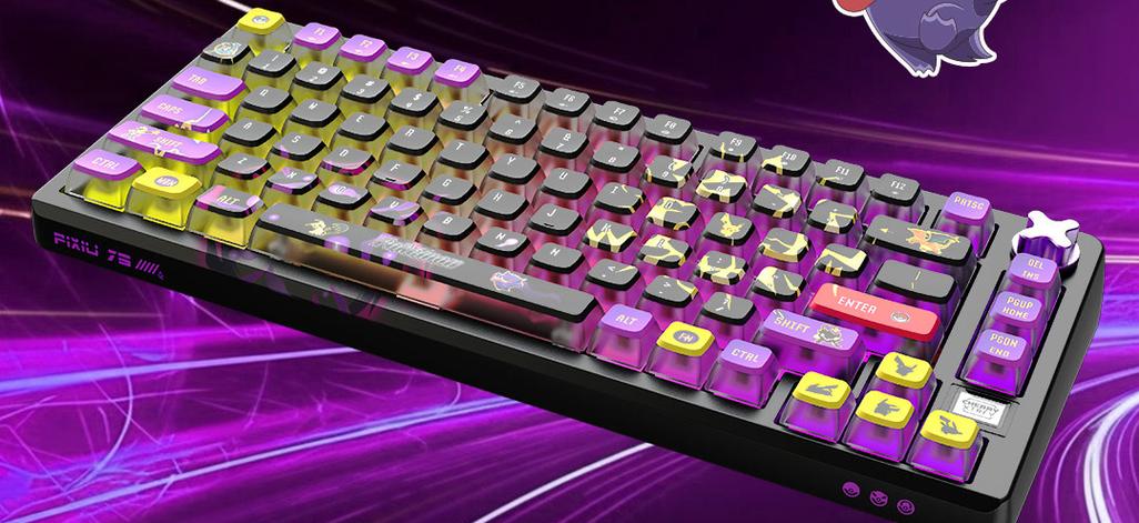 Mechanical keyboard with RGB lighting technical view