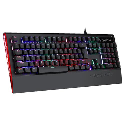 黑色金属面板机械键盘细节