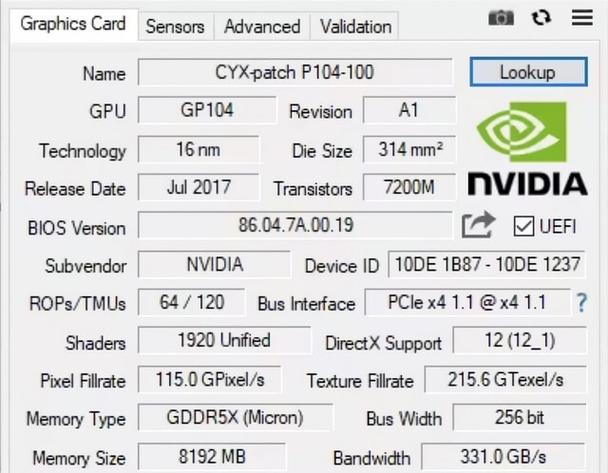 Detailed view of graphics card hardware