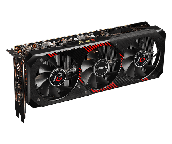 PC graphics card in gaming setup during performance test