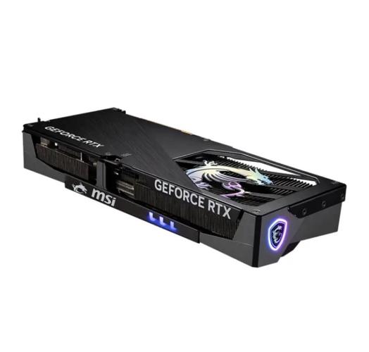 High-end gaming GPU with triple fans and metal backplate