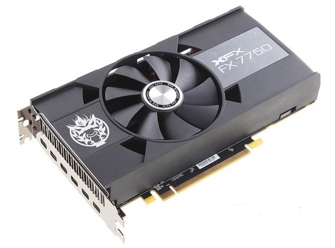 Graphics card cooling fan and heatsink close-up