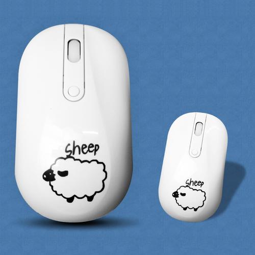 白色无线笔记本鼠标外观特写