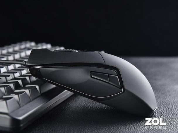 Gaming desk setup with mouse and keyboard