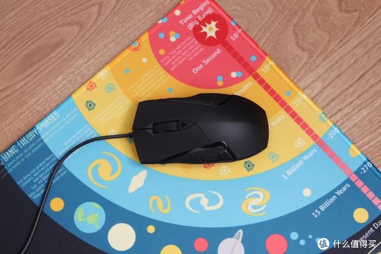 Black gaming mouse on professional setup