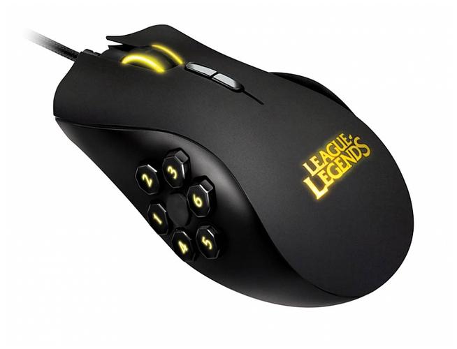 Ergonomic black gaming mouse on desk with RGB accents