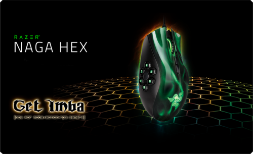 Razer Naga Hex League of Legends edition black gaming mouse close-up