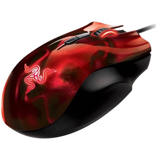 Black wired gaming mouse performance testing setup