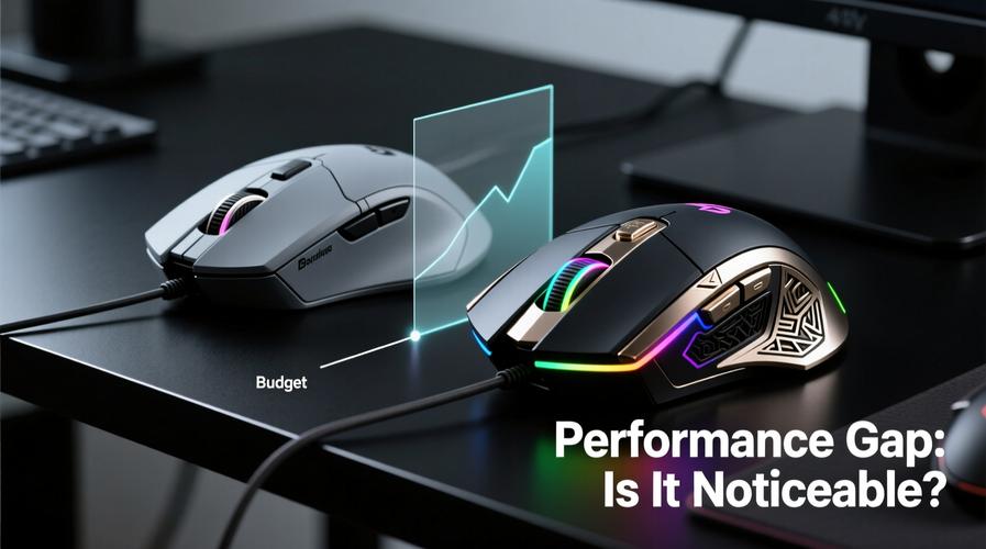 Black gaming mouse on surface