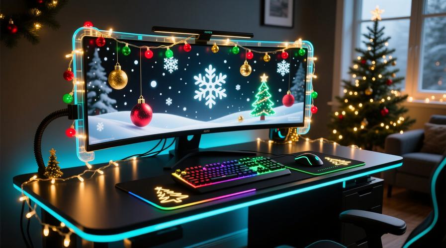 Monitor setup showing cable management and cooling