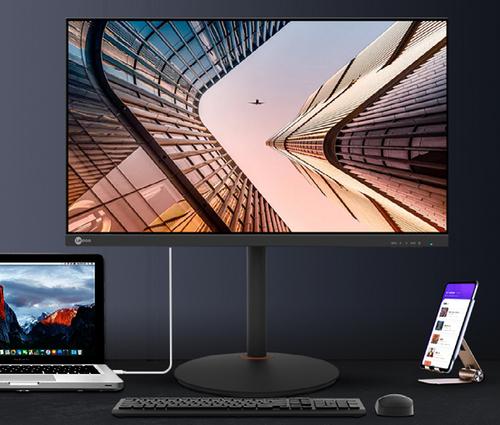 Dual monitor office productivity setup