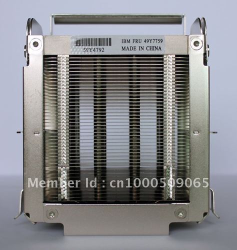 Close-up of thin copper CPU heatsink on motherboard