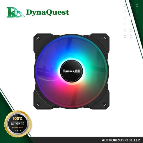 Blue fan CPU air cooler close-up