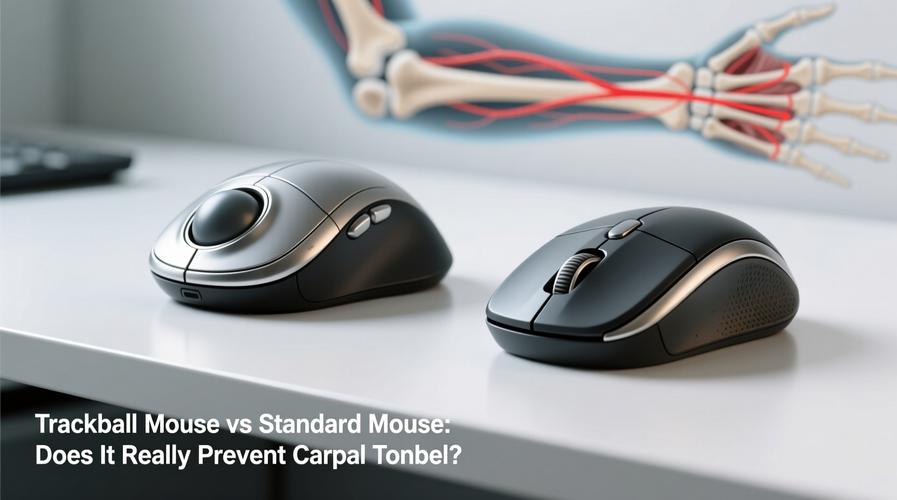 Trackball mouse in use for productivity