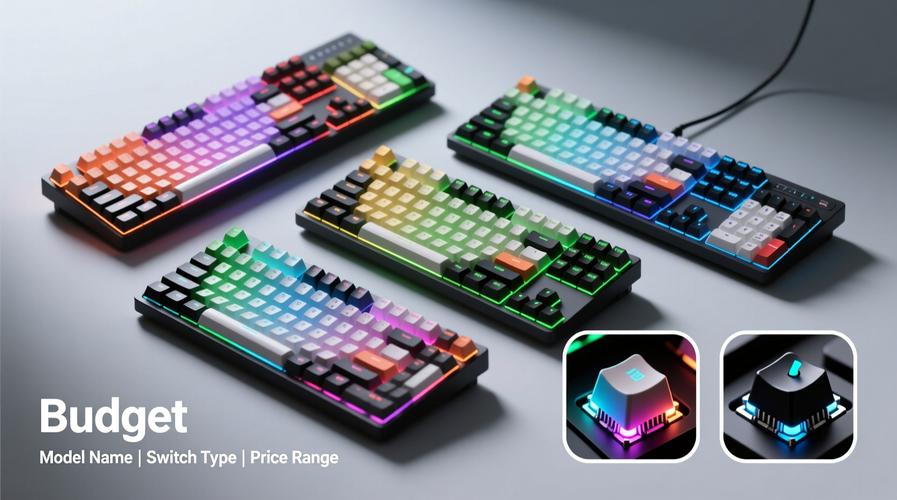 Stylish blue themed tech keyboard setup