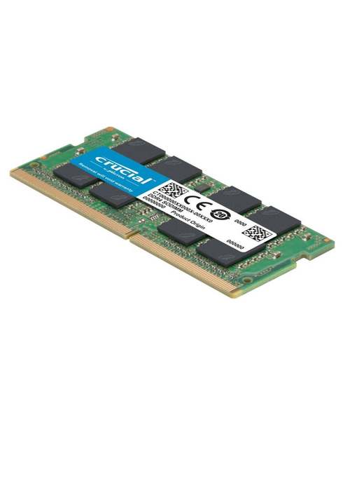 笔记本内存条特写，展示 PCB 板与颗粒布局