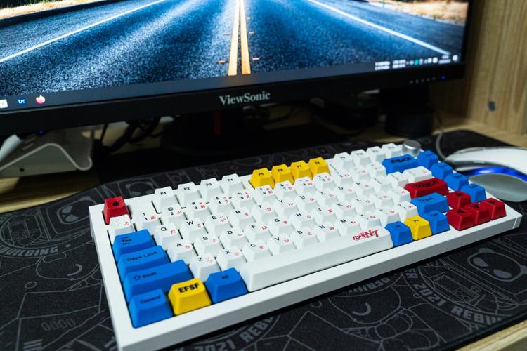 Close-up of a keyboard with RGB lighting effects