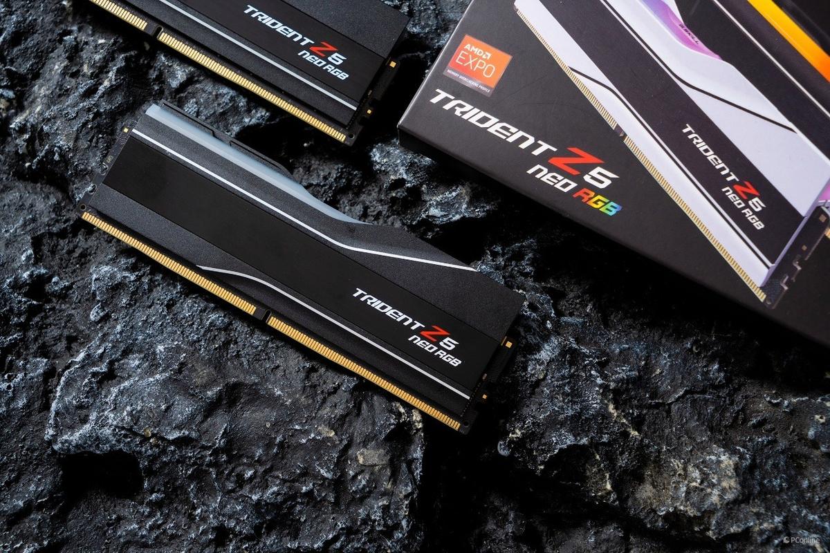 Close-up of RAM sticks with RGB lighting