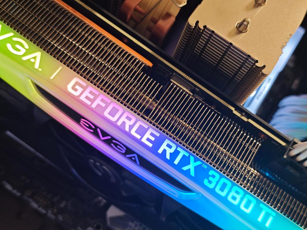 Modern graphics card with RGB lighting