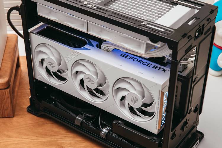 Gaming setup with monitor showing high graphics