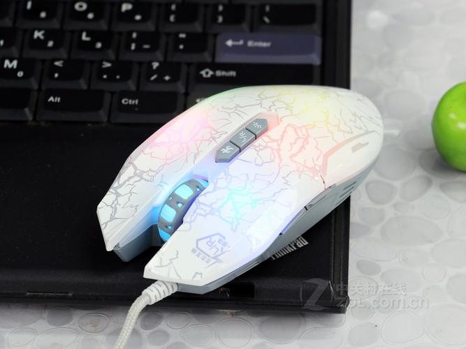 Close-up of gaming mouse buttons and sensor area