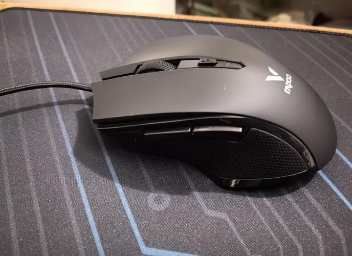 Black gaming mouse close-up details