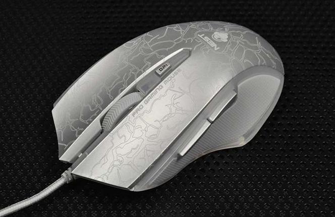 Gaming mouse in action on mousepad