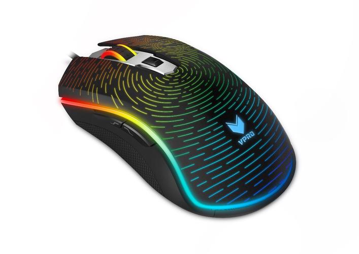 Gaming setup with mouse on desk