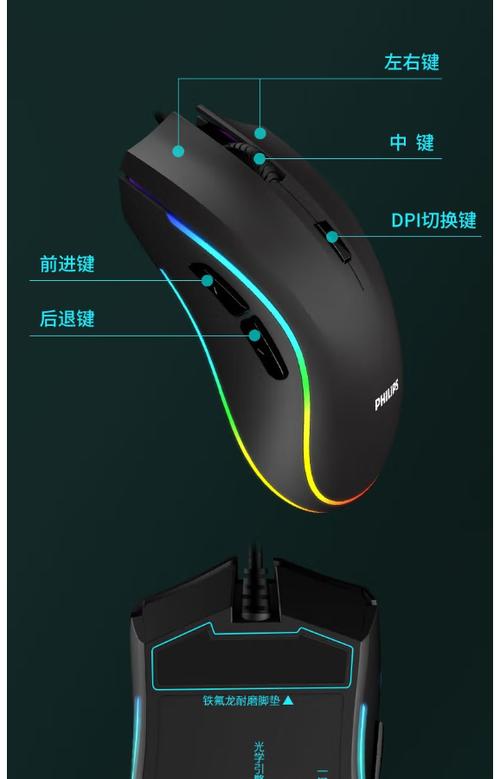 游戏鼠标DPI按键和RGB灯效细节