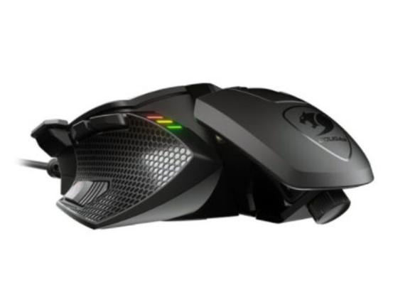 RGB lighting on black gaming mouse