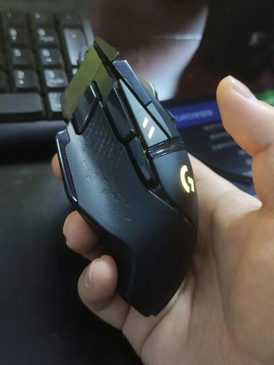 Black gaming mouse glowing accents