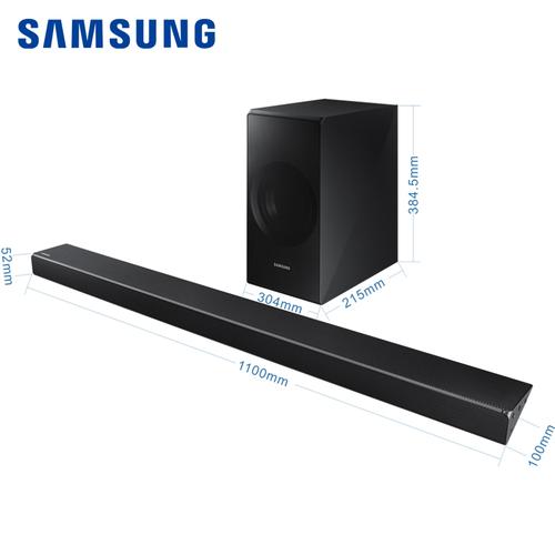 Home theater sound system with subwoofer close-up