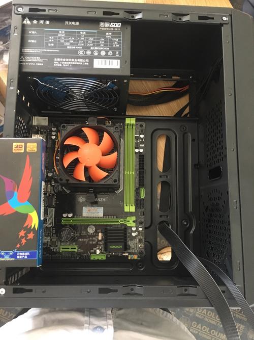 Computer power supply unit with connected cables