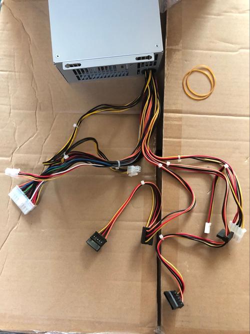 Computer power supply unit with visible connectors and fan