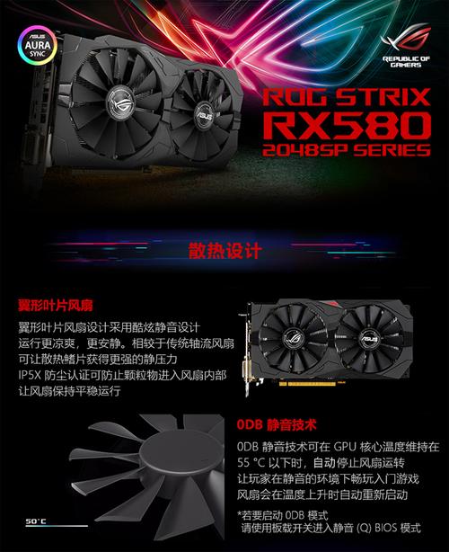 RX 580 graphics card in gaming benchmark setup