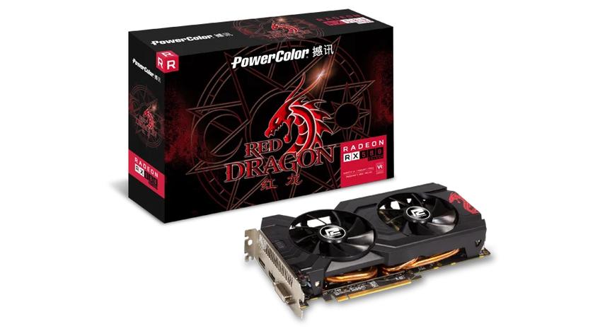 Red and black gaming graphics card design