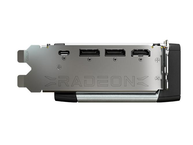 White graphics card with triple fans technical view