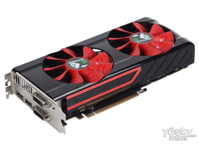 PC机箱内安装的AMD显卡外观细节