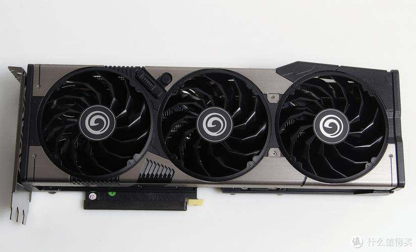 Close-up of GeForce RTX graphics card with detailed design