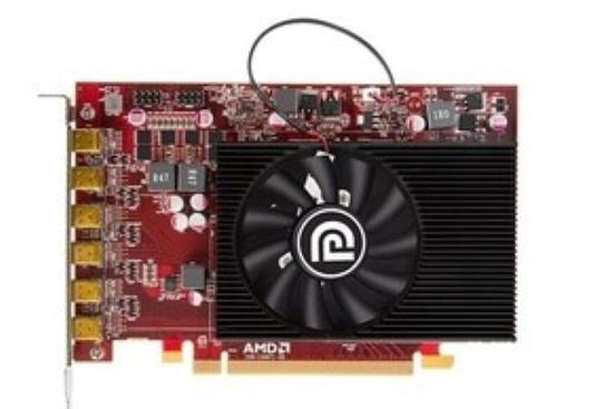 Graphics card close-up showing I/O ports