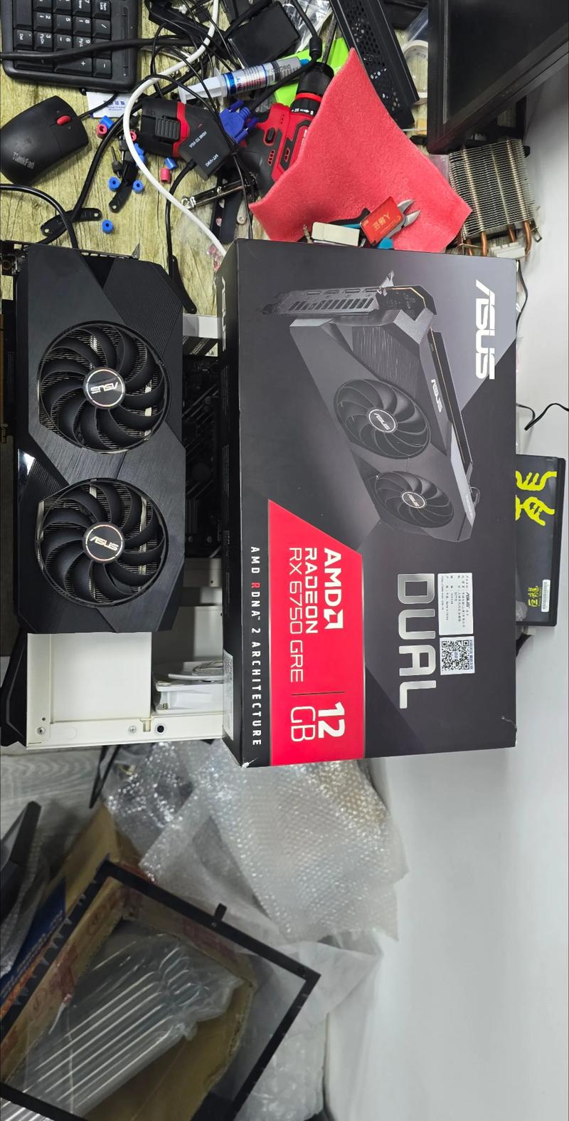 Vintage GPU on desk for purchase review