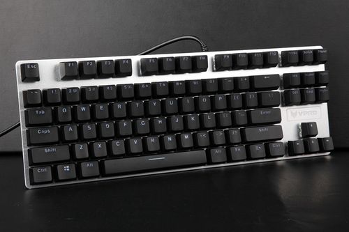Close-up black mechanical keyboard with lighting