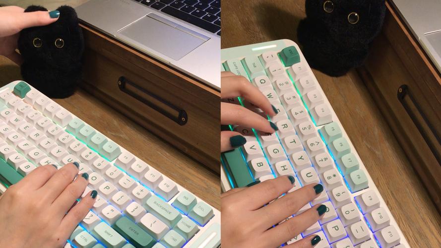 彩色背光机械键盘近距离外观