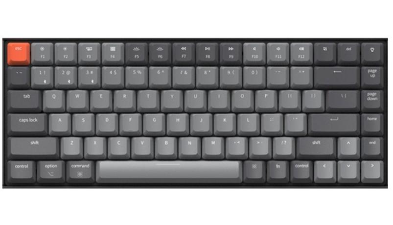 Close-up of mechanical keyboard alloy body and keycaps