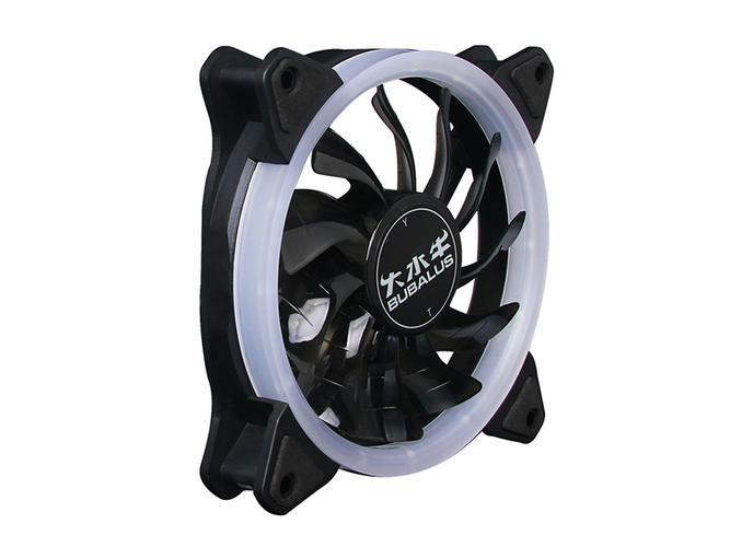 Glowing blue RGB computer case fan