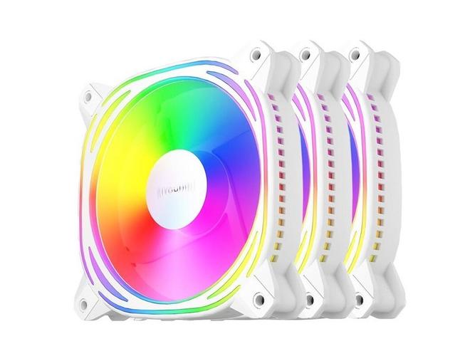 Close-up of computer cooling fan with lights